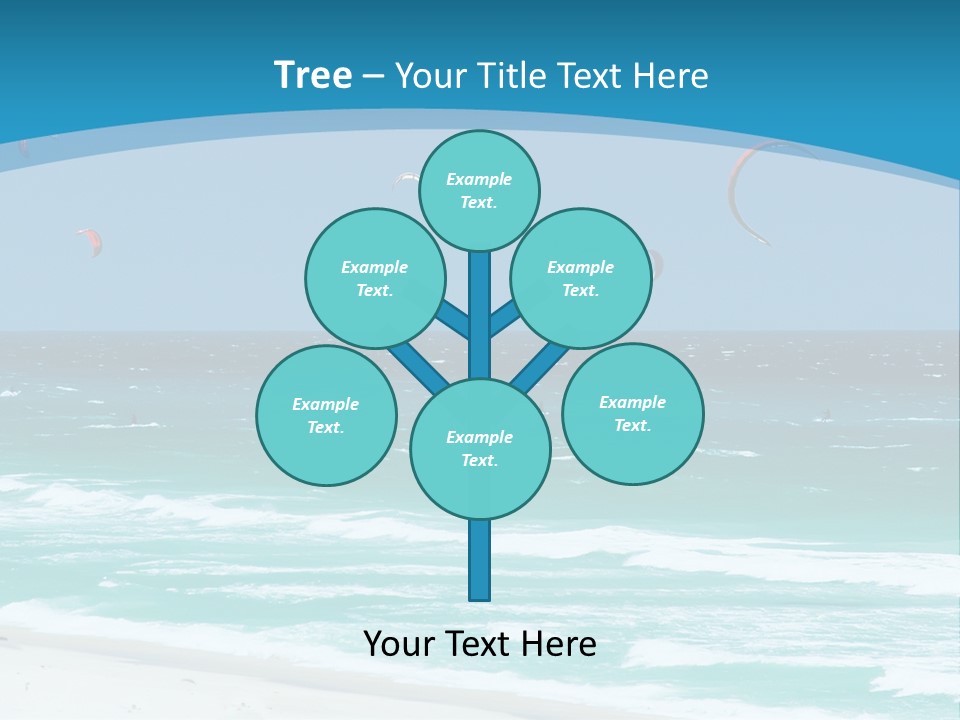 A Group Of Kites Flying Over The Ocean PowerPoint Template