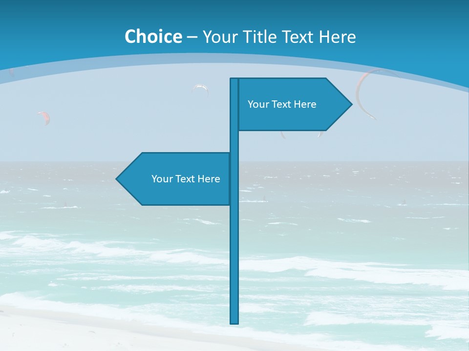 A Group Of Kites Flying Over The Ocean PowerPoint Template