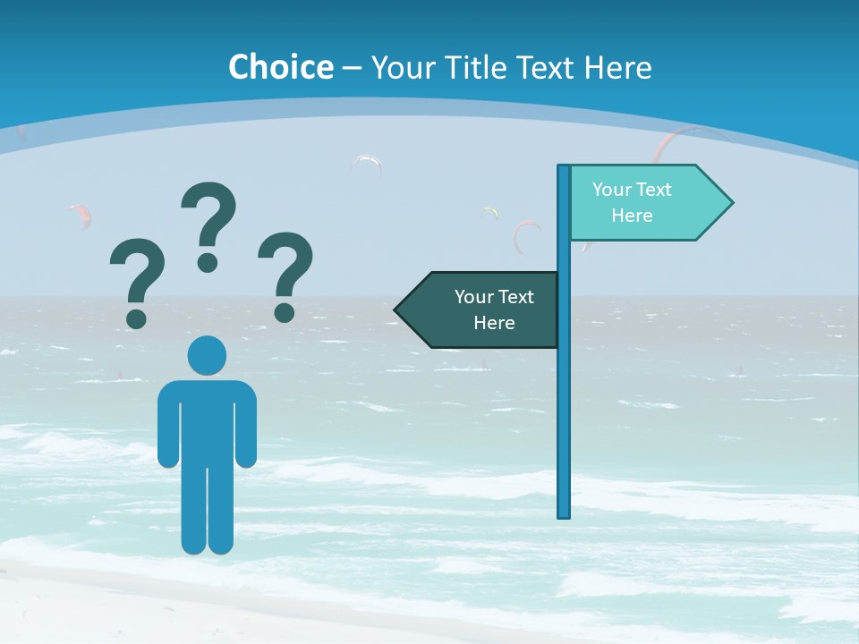 A Group Of Kites Flying Over The Ocean PowerPoint Template