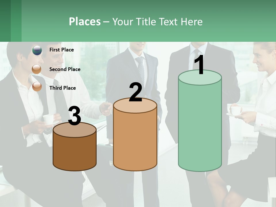 A Group Of Business People Standing Around Each Other PowerPoint Template