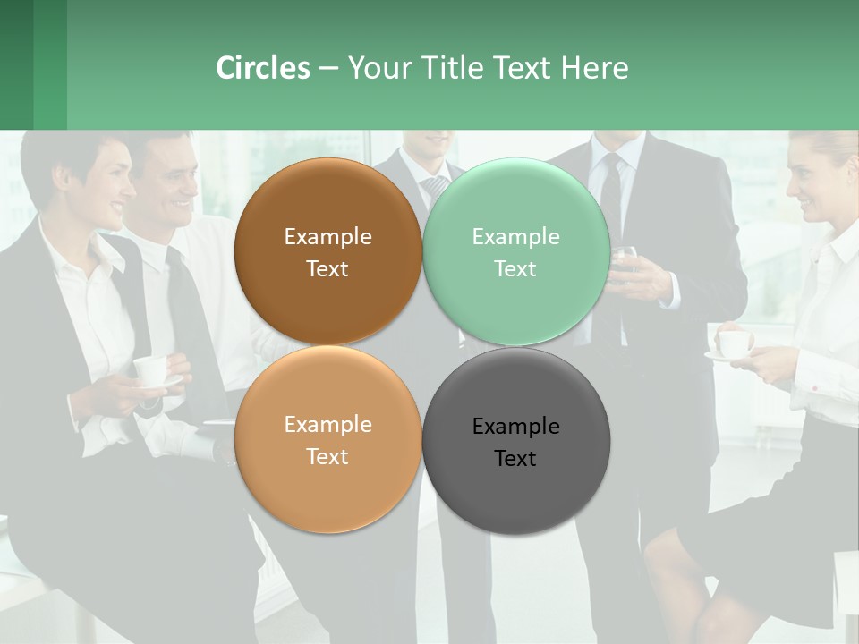 A Group Of Business People Standing Around Each Other PowerPoint Template