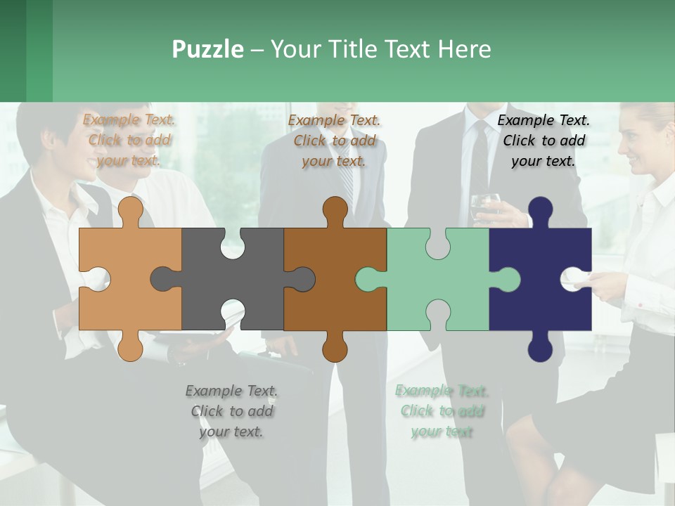 A Group Of Business People Standing Around Each Other PowerPoint Template