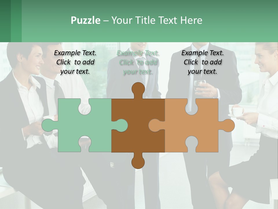 A Group Of Business People Standing Around Each Other PowerPoint Template