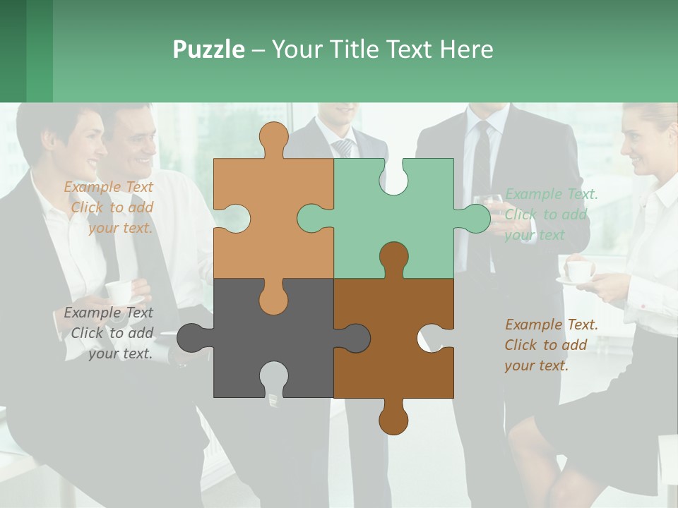 A Group Of Business People Standing Around Each Other PowerPoint Template