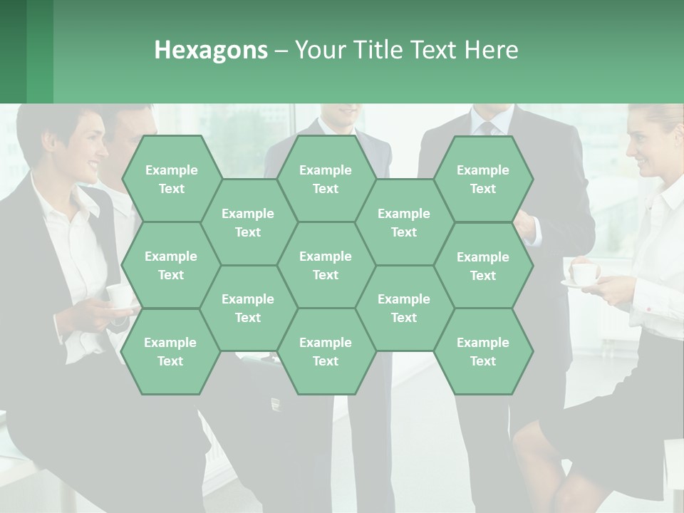 A Group Of Business People Standing Around Each Other PowerPoint Template