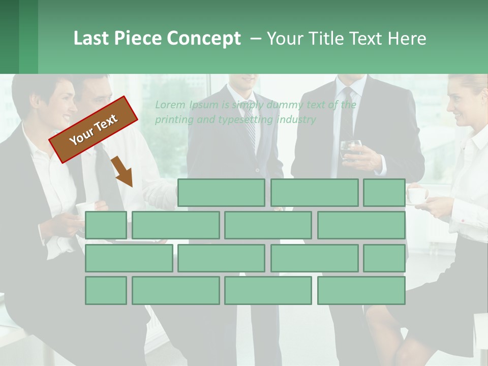A Group Of Business People Standing Around Each Other PowerPoint Template