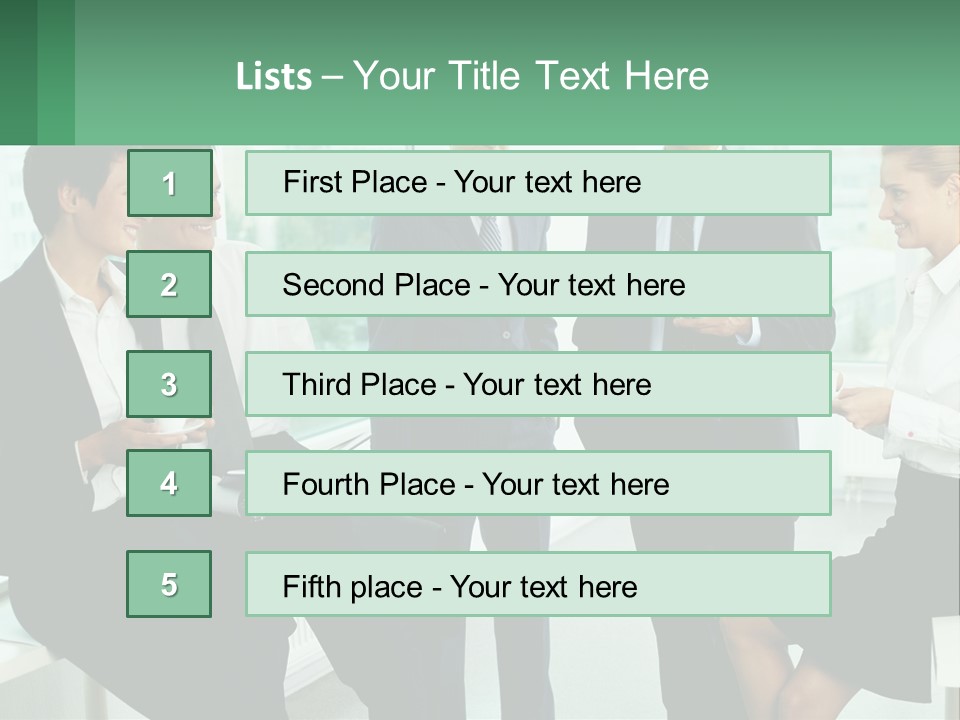 A Group Of Business People Standing Around Each Other PowerPoint Template