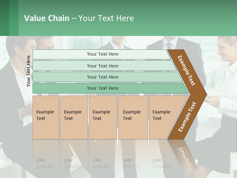 A Group Of Business People Standing Around Each Other PowerPoint Template