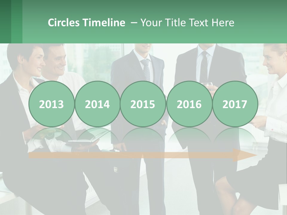 A Group Of Business People Standing Around Each Other PowerPoint Template