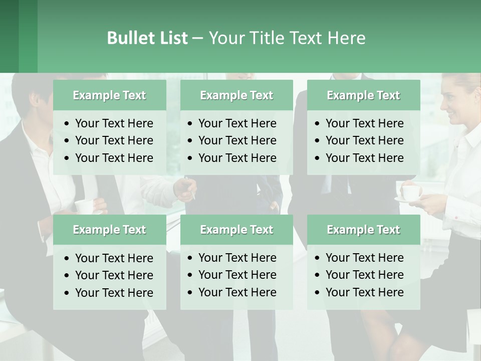 A Group Of Business People Standing Around Each Other PowerPoint Template