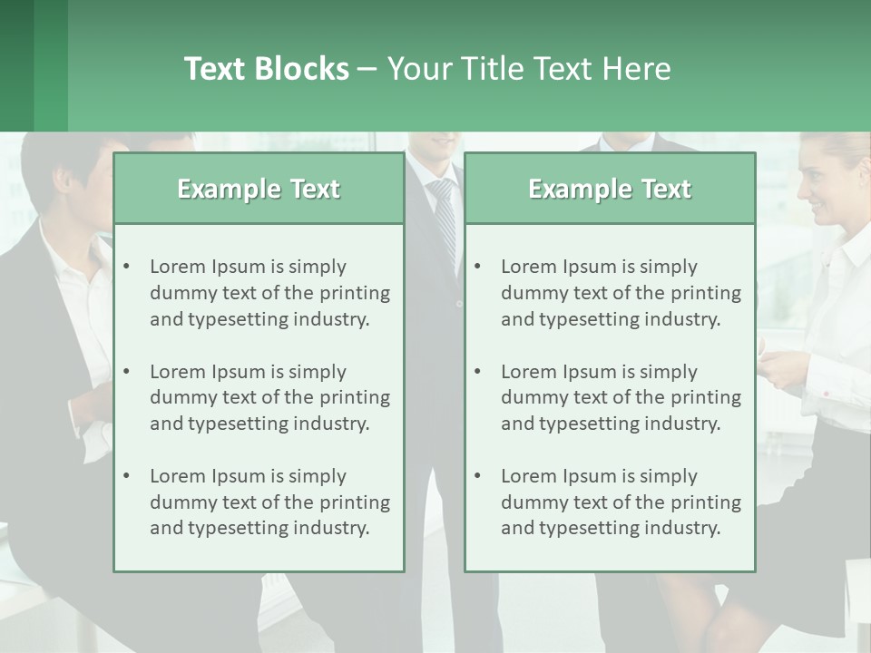 A Group Of Business People Standing Around Each Other PowerPoint Template