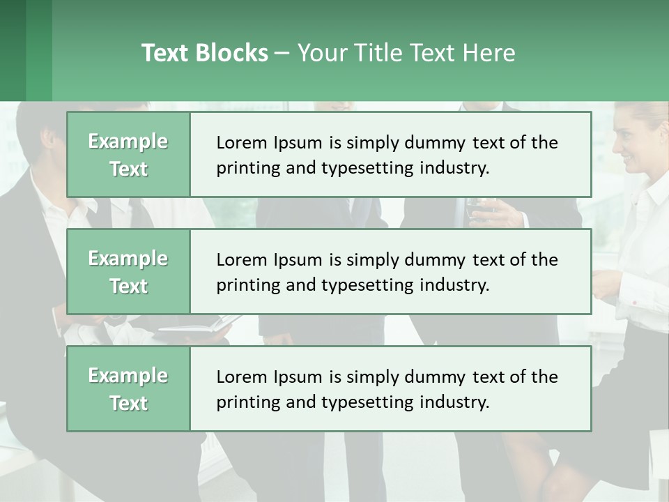 A Group Of Business People Standing Around Each Other PowerPoint Template