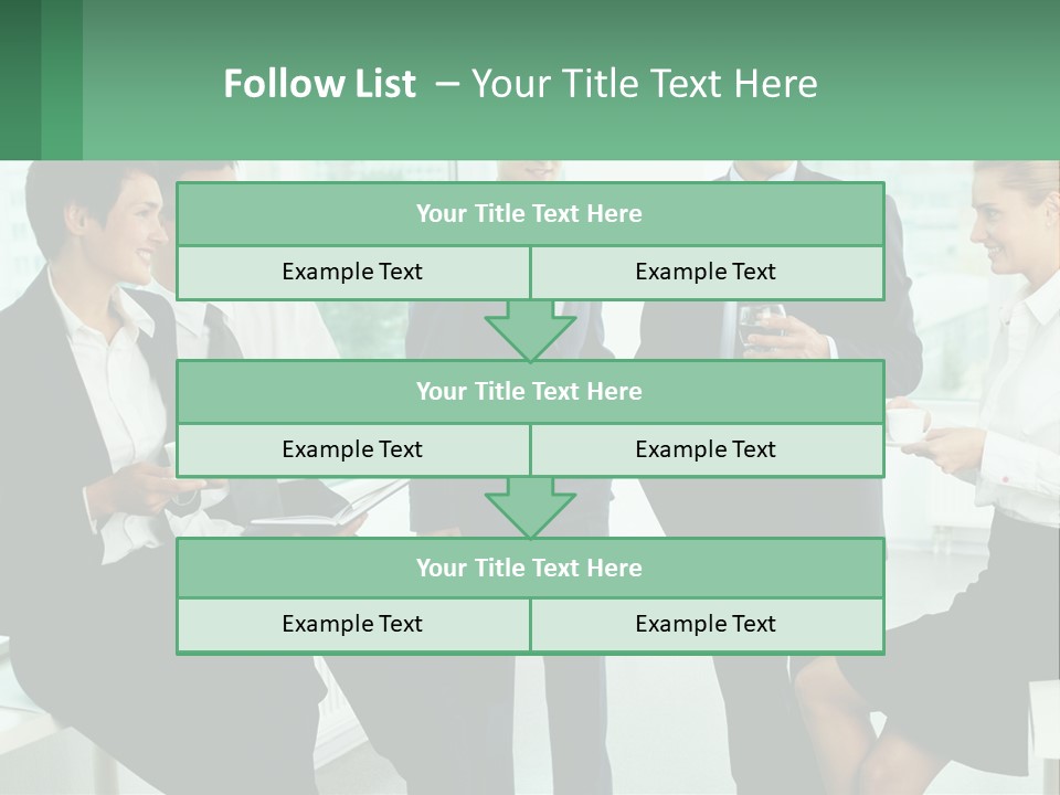 A Group Of Business People Standing Around Each Other PowerPoint Template
