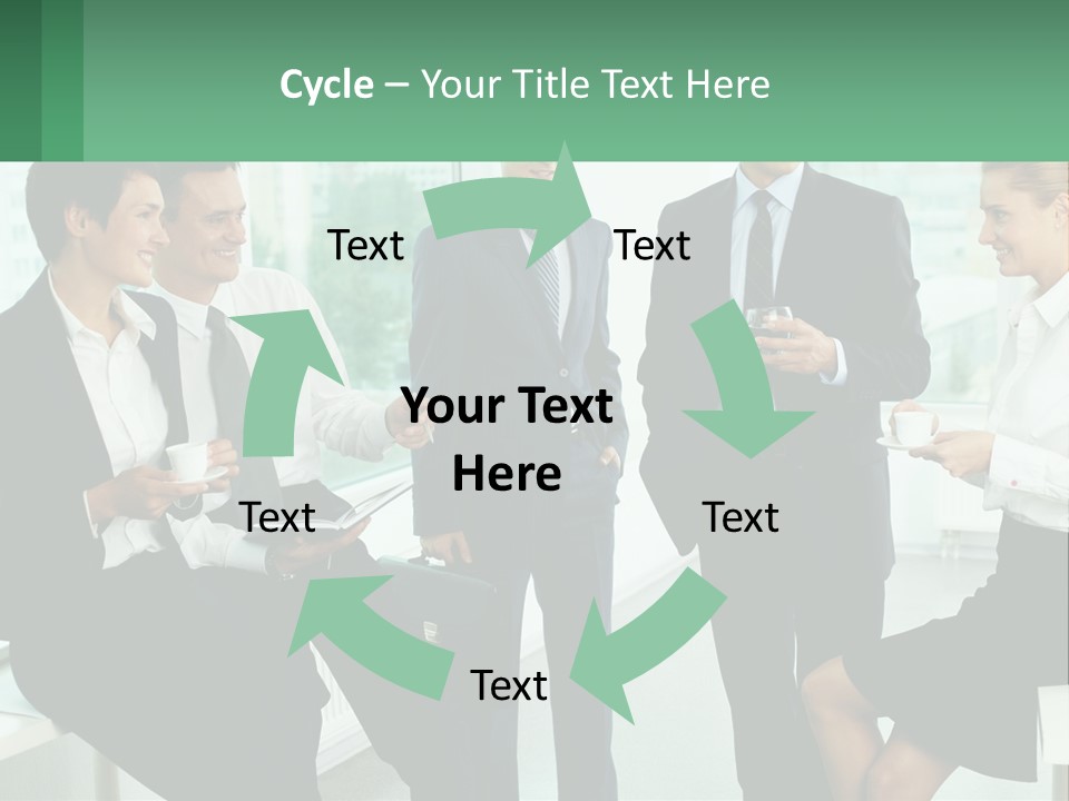 A Group Of Business People Standing Around Each Other PowerPoint Template