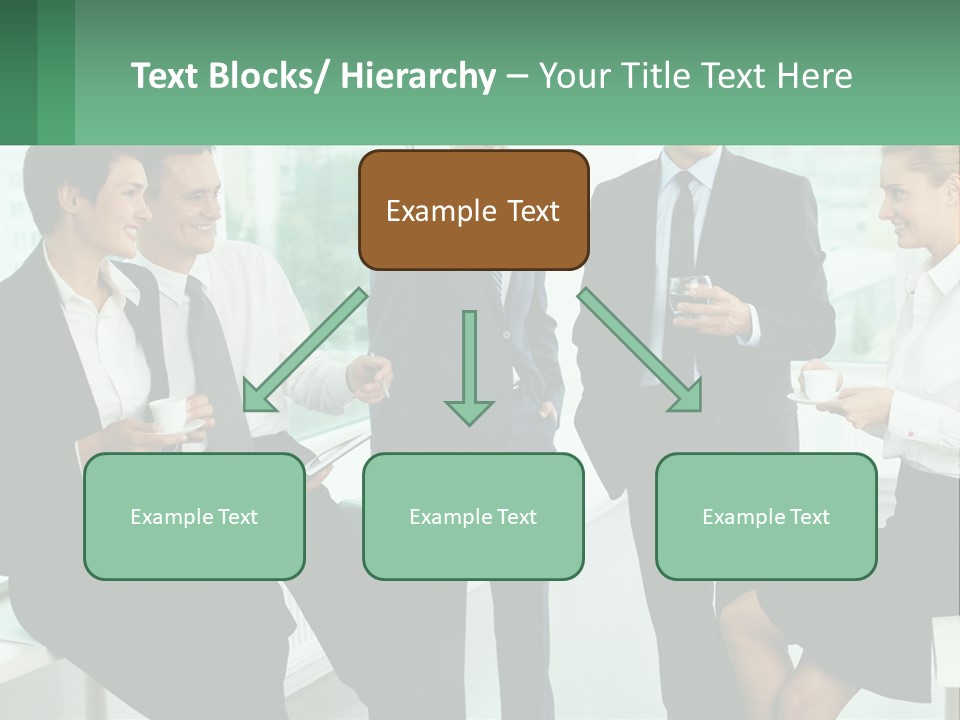 A Group Of Business People Standing Around Each Other PowerPoint Template