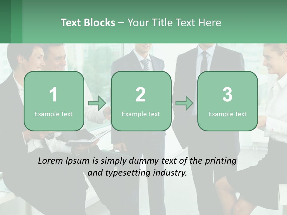 A Group Of Business People Standing Around Each Other PowerPoint Template