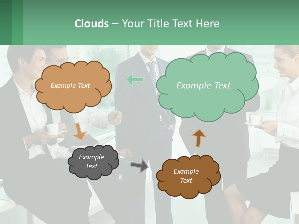 A Group Of Business People Standing Around Each Other PowerPoint Template