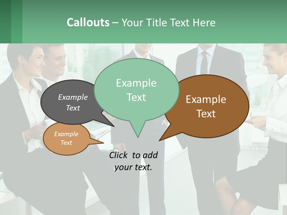 A Group Of Business People Standing Around Each Other PowerPoint Template