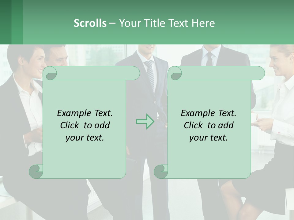 A Group Of Business People Standing Around Each Other PowerPoint Template