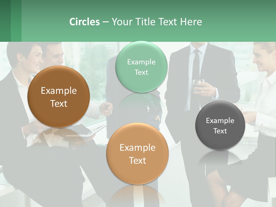 A Group Of Business People Standing Around Each Other PowerPoint Template