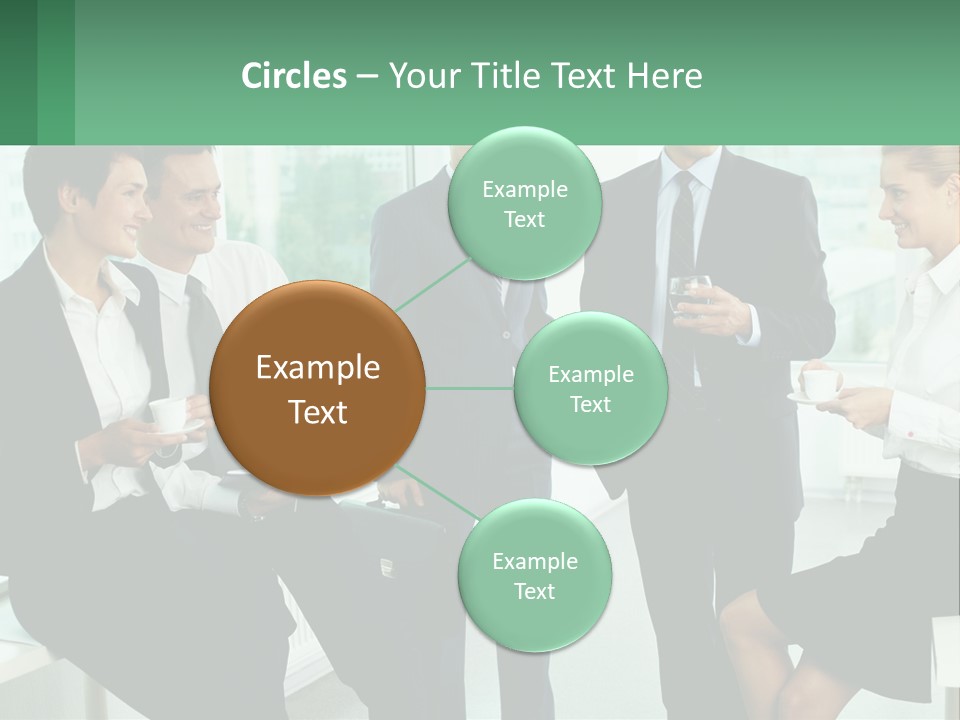 A Group Of Business People Standing Around Each Other PowerPoint Template