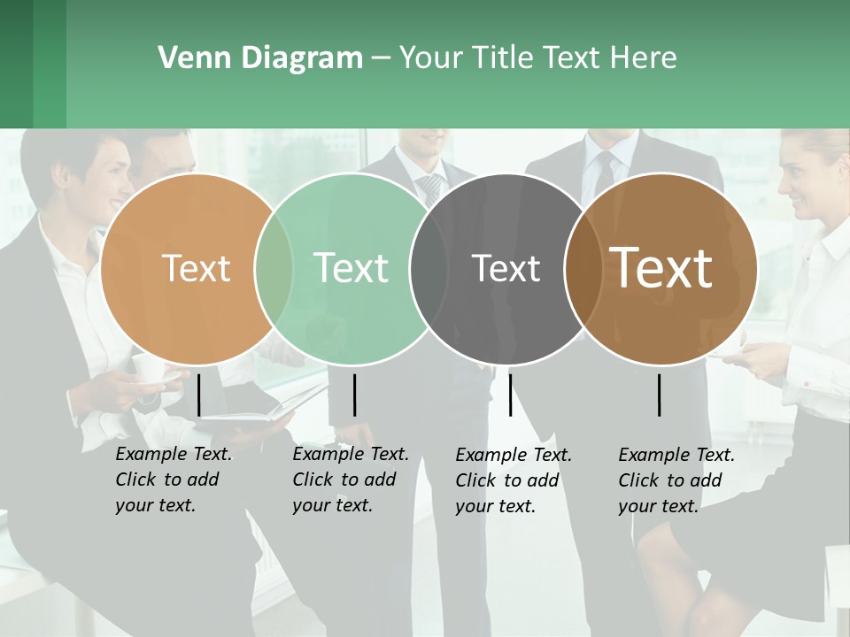 A Group Of Business People Standing Around Each Other PowerPoint Template