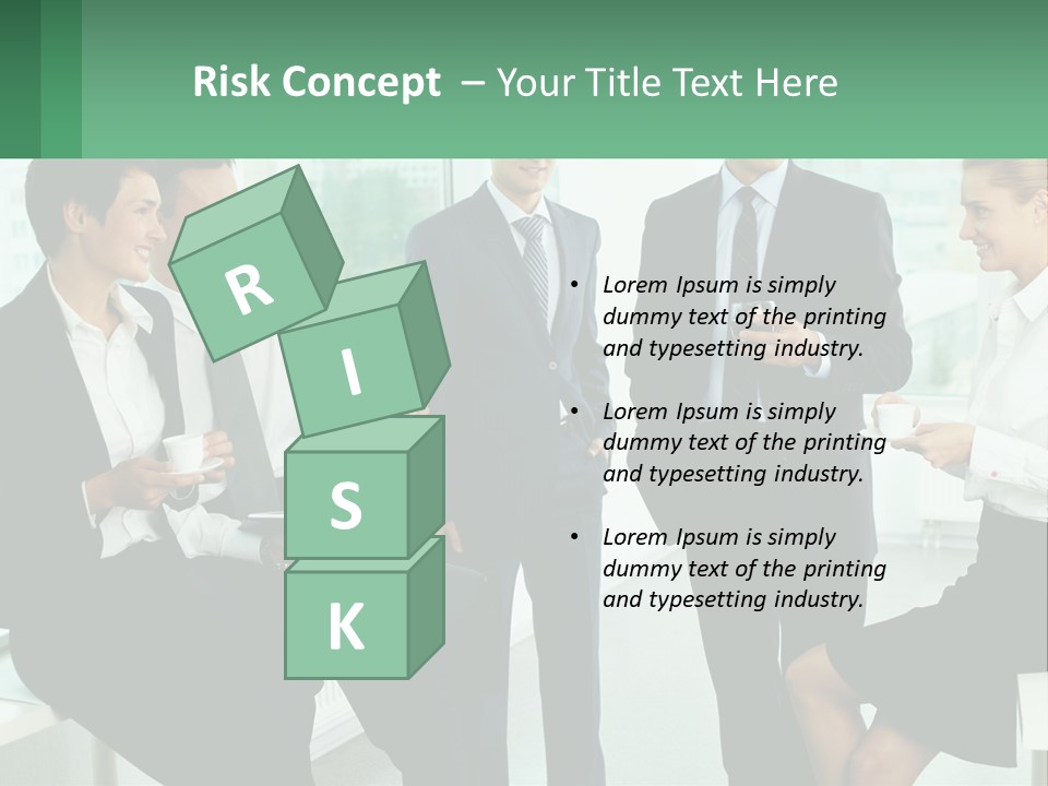 A Group Of Business People Standing Around Each Other PowerPoint Template