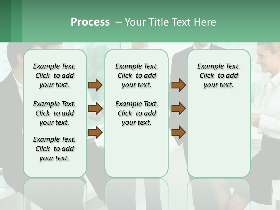 A Group Of Business People Standing Around Each Other PowerPoint Template