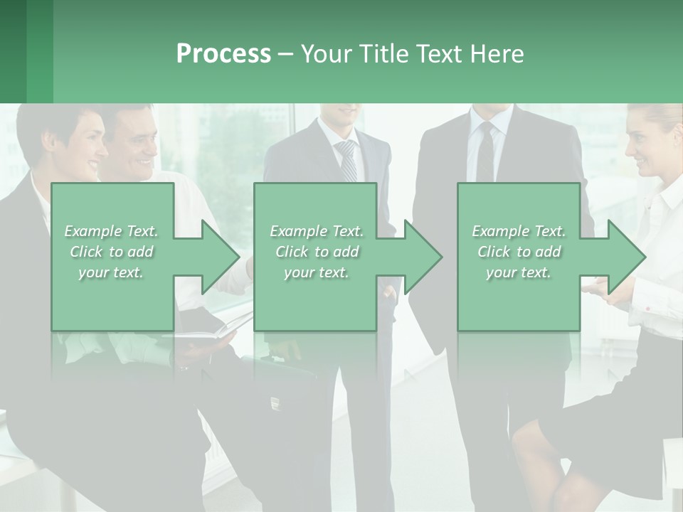 A Group Of Business People Standing Around Each Other PowerPoint Template
