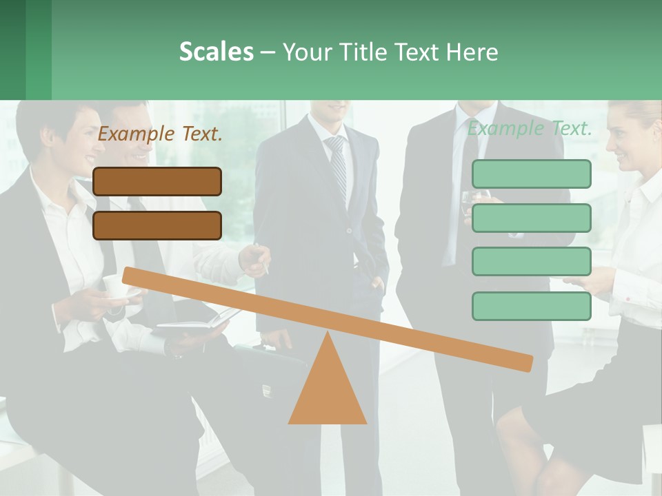 A Group Of Business People Standing Around Each Other PowerPoint Template
