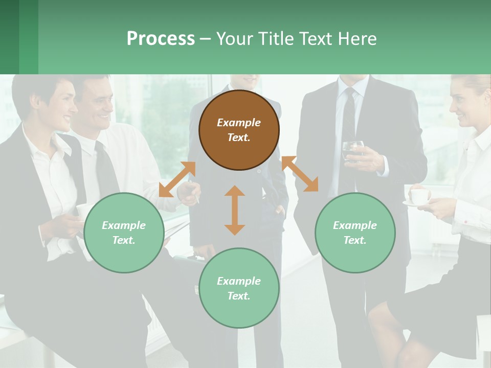 A Group Of Business People Standing Around Each Other PowerPoint Template