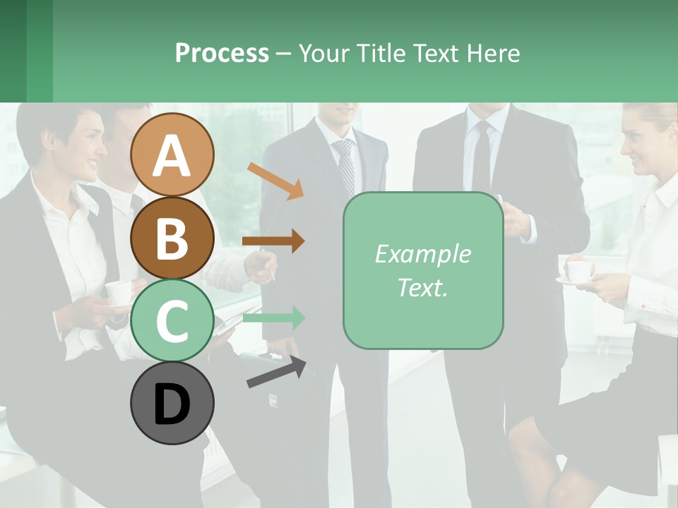 A Group Of Business People Standing Around Each Other PowerPoint Template