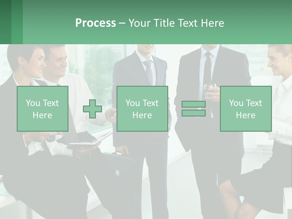 A Group Of Business People Standing Around Each Other PowerPoint Template