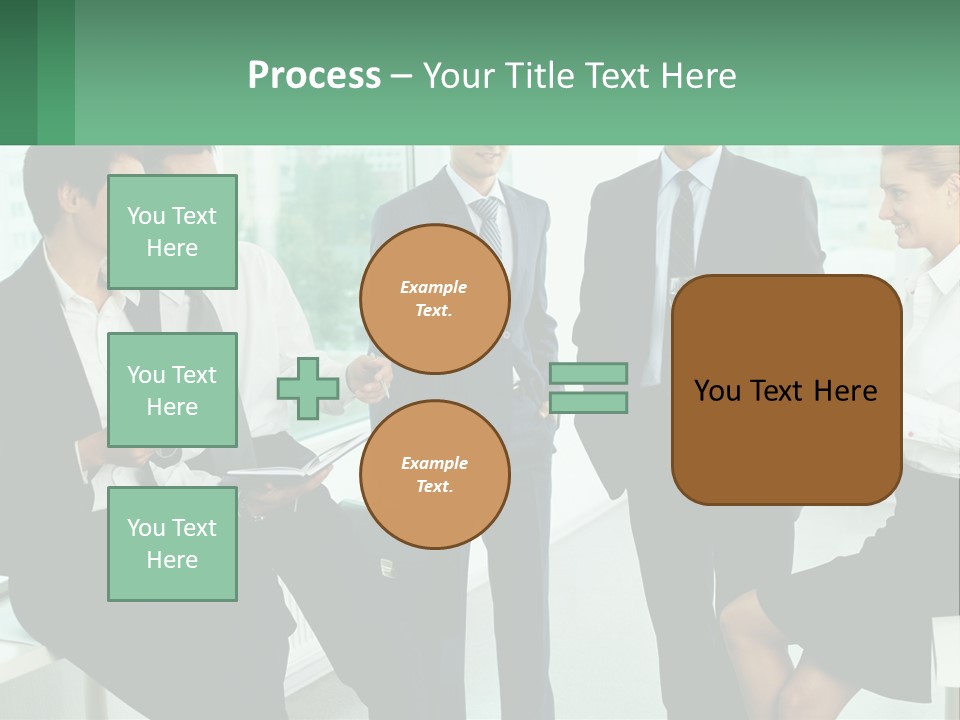 A Group Of Business People Standing Around Each Other PowerPoint Template