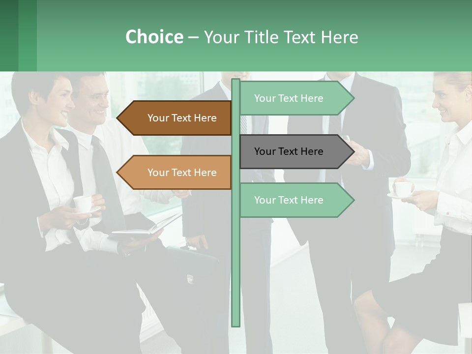 A Group Of Business People Standing Around Each Other PowerPoint Template