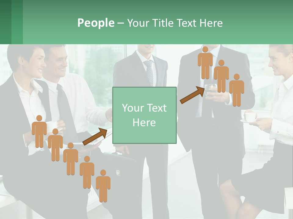 A Group Of Business People Standing Around Each Other PowerPoint Template
