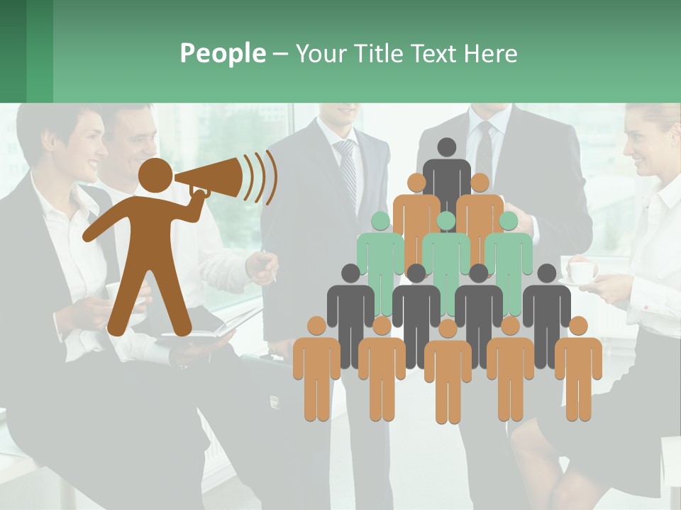 A Group Of Business People Standing Around Each Other PowerPoint Template