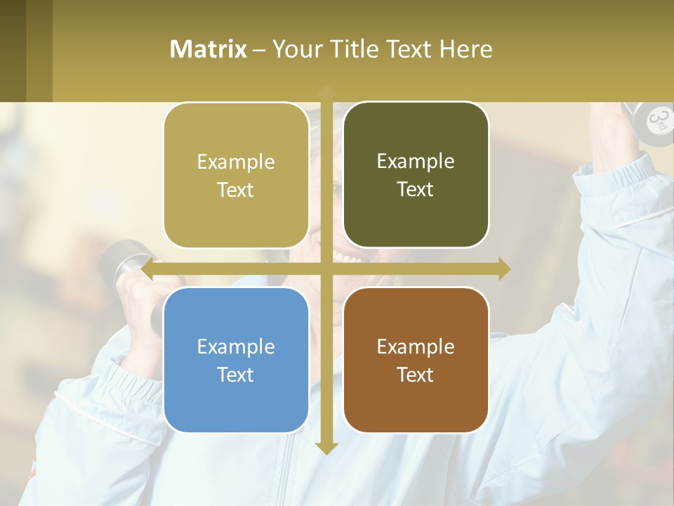 A Woman Holding Two Dumbs In Her Hands PowerPoint Template