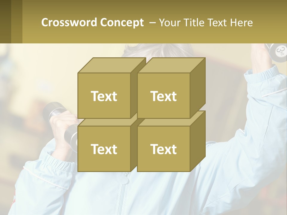 A Woman Holding Two Dumbs In Her Hands PowerPoint Template