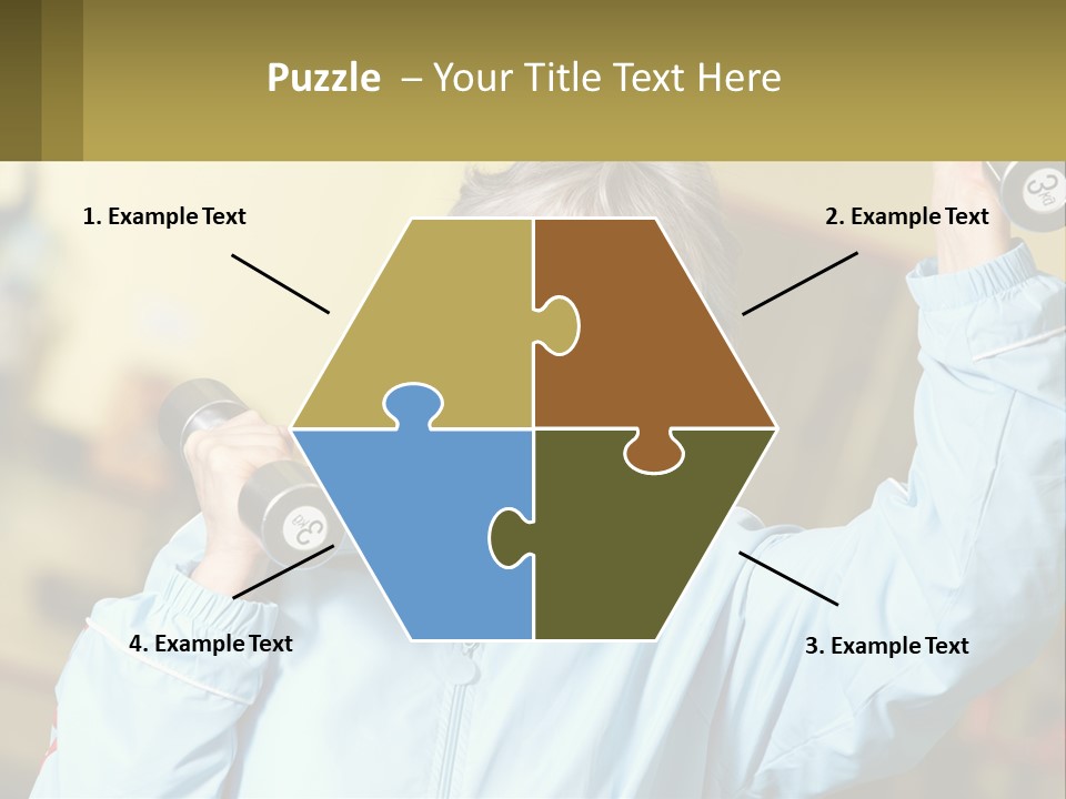 A Woman Holding Two Dumbs In Her Hands PowerPoint Template