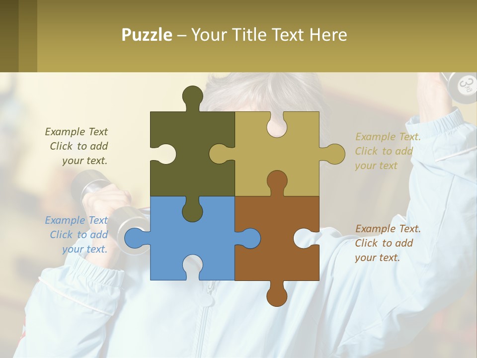 A Woman Holding Two Dumbs In Her Hands PowerPoint Template