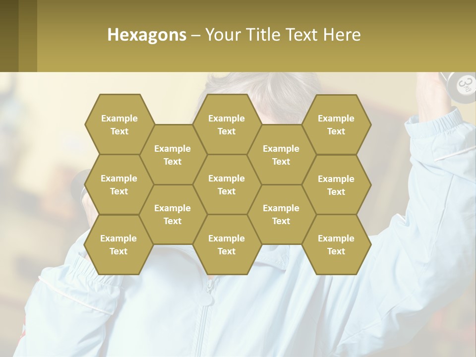 A Woman Holding Two Dumbs In Her Hands PowerPoint Template