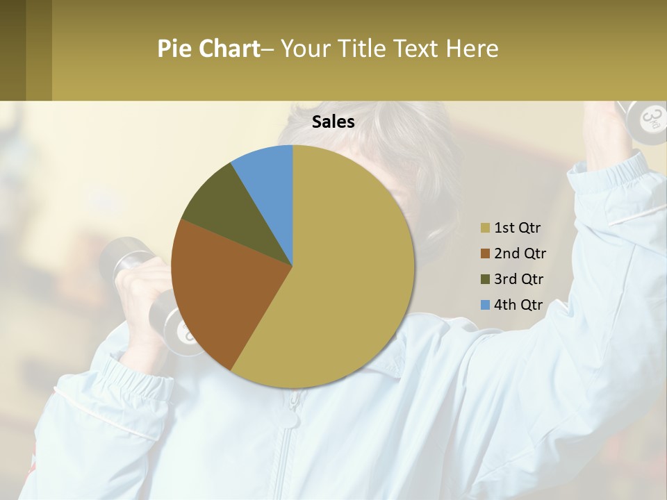 A Woman Holding Two Dumbs In Her Hands PowerPoint Template