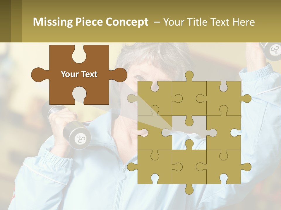 A Woman Holding Two Dumbs In Her Hands PowerPoint Template