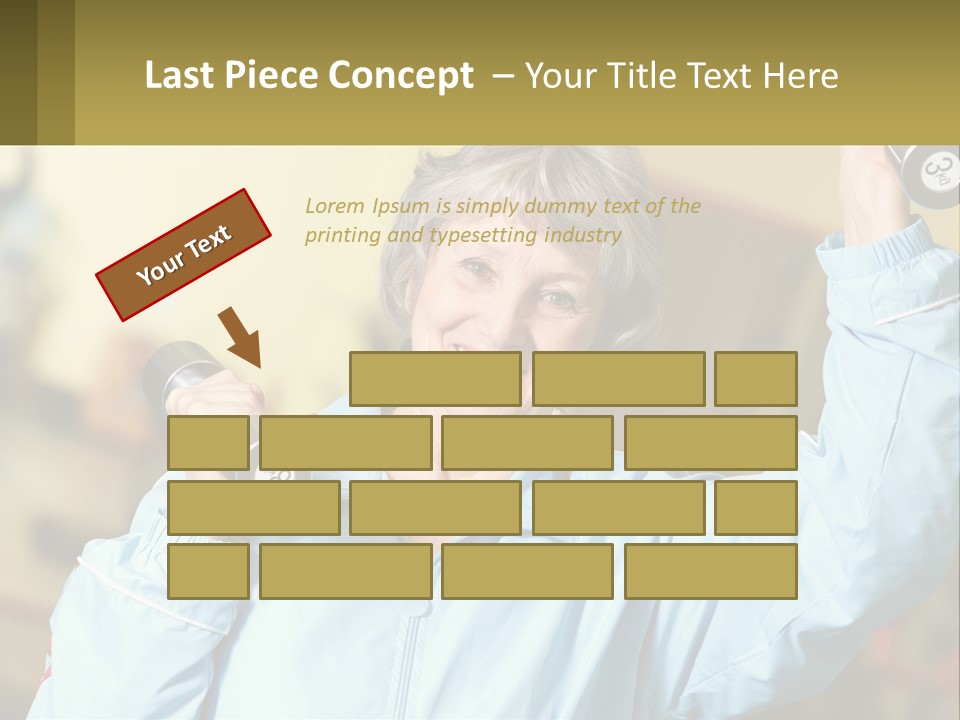 A Woman Holding Two Dumbs In Her Hands PowerPoint Template