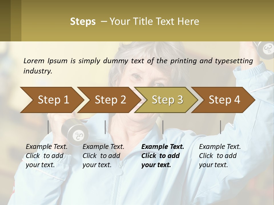 A Woman Holding Two Dumbs In Her Hands PowerPoint Template