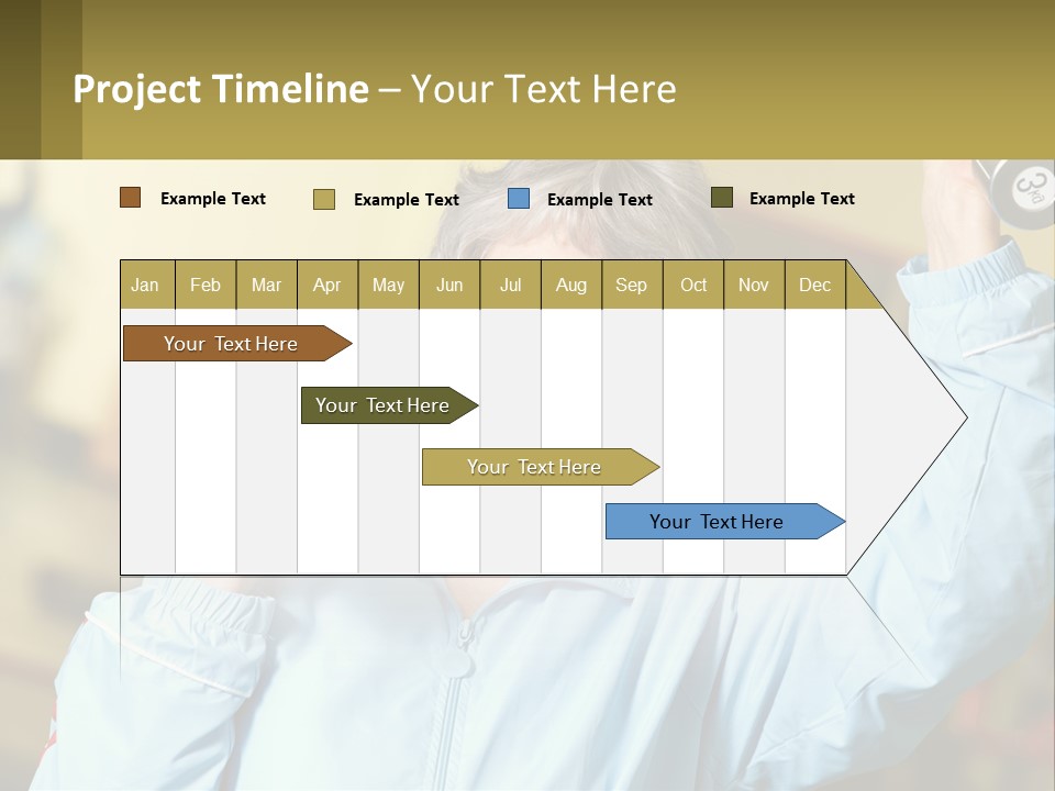 A Woman Holding Two Dumbs In Her Hands PowerPoint Template