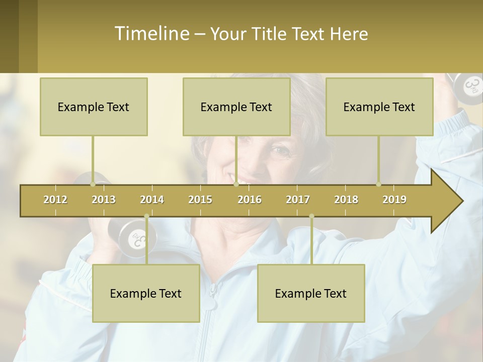 A Woman Holding Two Dumbs In Her Hands PowerPoint Template