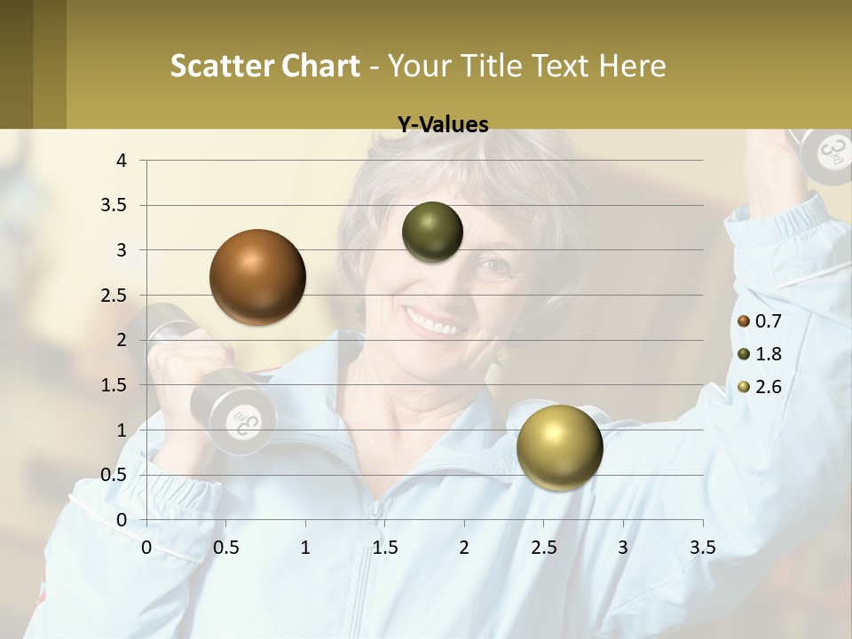 A Woman Holding Two Dumbs In Her Hands PowerPoint Template
