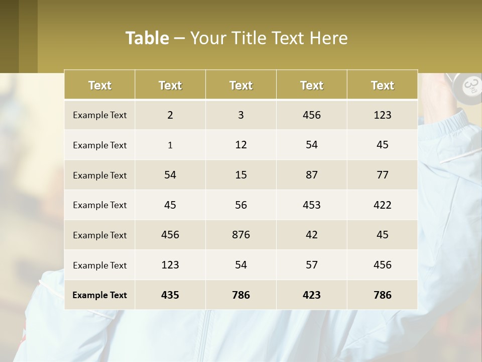 A Woman Holding Two Dumbs In Her Hands PowerPoint Template